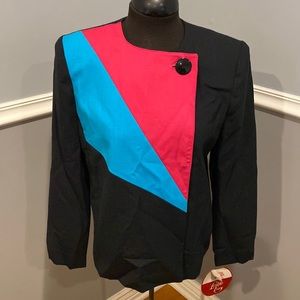 Vintage Leslie fay jacket blazer colorblock